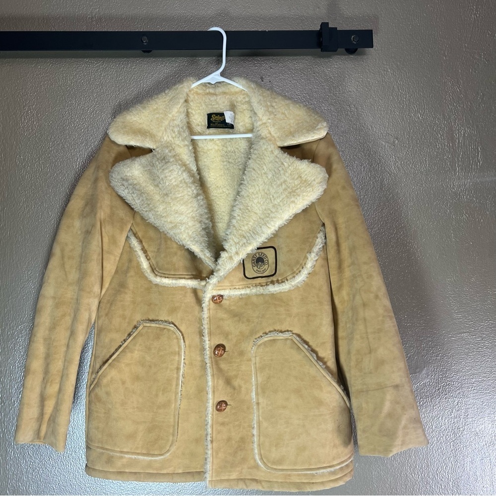 VINTAGE SWINGSTER SUEDE SHERPA LINED WINTER GARST SEEDS JACKET, MEDIUM - Picture 2 of 12